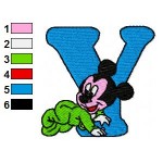 Y Mickey Mouse Disney Baby Alphabet Embroidery Design